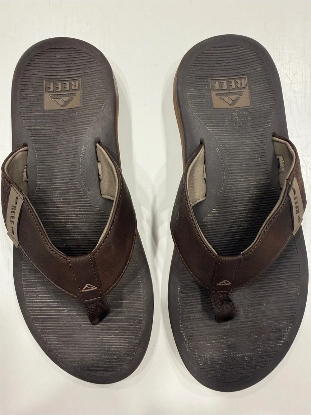 Reef Men’s Dark Brown Leather Thong Sandals